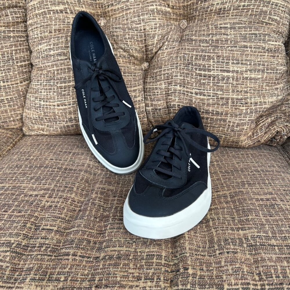Men's Cole Haan GrandPro Rally T-toe Athletic Sneakers Black Size 12M
